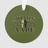 Molon Labe Spartan Helmet 5 Sterne Ornament (Vorderseite)