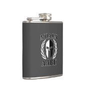 Molon Labe Spartan Helmet Laurels Black Flachmann (Rechts)