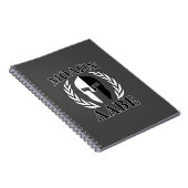 Molon Labe Spartan Helmet Laurels Charcoal Notizblock (Rechte Seite)
