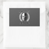 Molon Labe Spartan Helmet Laurels Charcoal Rechteckiger Aufkleber (Tasche)