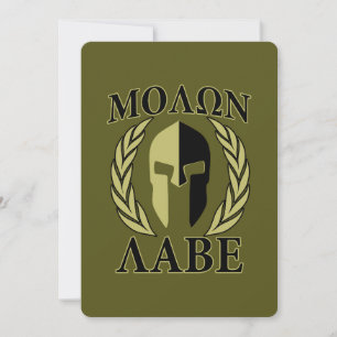 Molon Labe Spartan Helmet Laurels Olive Green