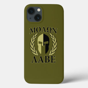Molon Labe Spartan Helmet Laurels Olive Green Case-Mate iPhone Hülle
