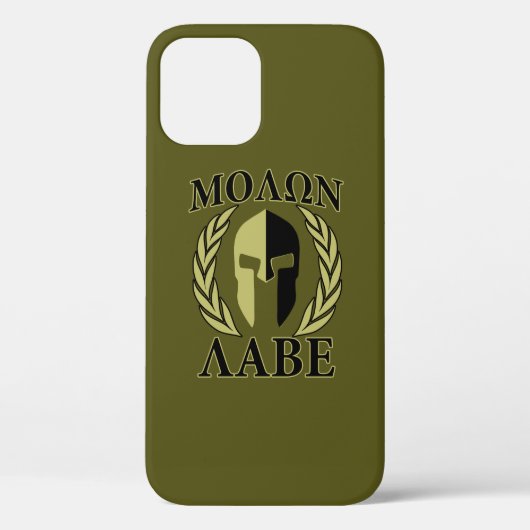 Molon Labe Spartan Helmet Laurels Olive Green Deko Case-Mate iPhone Hülle (Rückseite)