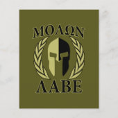 Molon Labe Spartan Helmet Laurels Olive Green Flyer (Vorne)