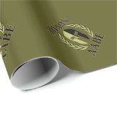 Molon Labe Spartan Helmet Laurels Olive Green Geschenkpapier (Rolleneckpunkt)