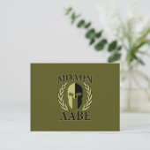 Molon Labe Spartan Helmet Laurels Olive Green Postkarte (Stehend Vorderseite)