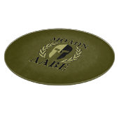 Molon Labe Spartan Helmet Laurels Olive Green Schneidebrett (Ecke)