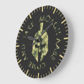 Molon Labe Spartan Helmet Military Camo Große Wanduhr (Winkel)