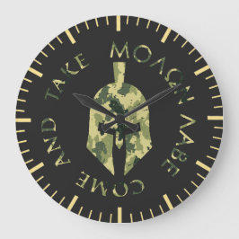 Molon Labe Spartan Helmet Military Camo Große Wanduhr