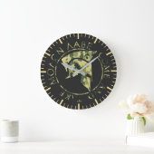Molon Labe Spartan Helmet Military Camo Große Wanduhr (Zuhause)