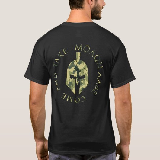 Molon Labe Spartan Helmet Military Camo T-Shirt (Rückseite)