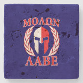 Molon Labe Spartan Helmet Warrior Laurels Graphic Steinuntersetzer (Vorderseite)