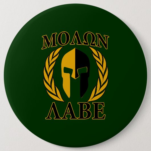 Molon Labe Spartan Laurels Forest Green Decke Button (Vorderseite)