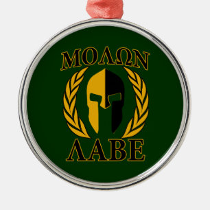 Molon Labe Spartan Laurels on Forest Green Ornament Aus Metall