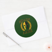 Molon Labe Spartan Laurels on Forest Green Runder Aufkleber (Umschlag)