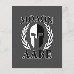 Molon Labe Spartan Mask Armor Laurels Monochrome Flyer