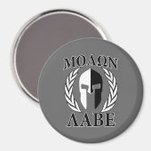 Molon Labe Spartan Mask Armor Laurels Monochrome Magnet (Vorderseite/Rückseite)