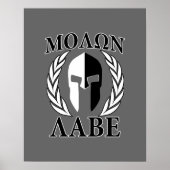 Molon Labe Spartan Mask Armor Laurels Monochrome Poster (Vorne)