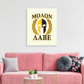 Molon Labe Spartan Mask Laurels Beige Accent Leinwanddruck (Insitu (Wohnzimmer))