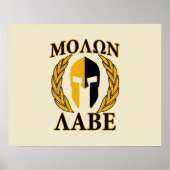 Molon Labe Spartan Mask Laurels Beige Accent Poster (Vorne)