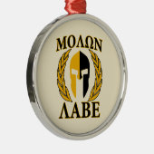 Molon Labe Spartan Mask Laurels Beige Dekoration (Rechts)