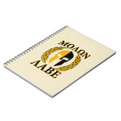 Molon Labe Spartan Mask Laurels Beige Dekoration Notizblock (Linke Seite)