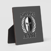Molon Labe Spartan Mask Laurels Black & White Fotoplatte (Vorderseite)