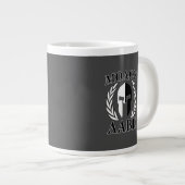 Molon Labe Spartan Mask Laurels Black & White Jumbo-Tasse (Vorderseite Rechts)