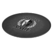 Molon Labe Spartan Mask Laurels Black & White Schneidebrett (Ecke)