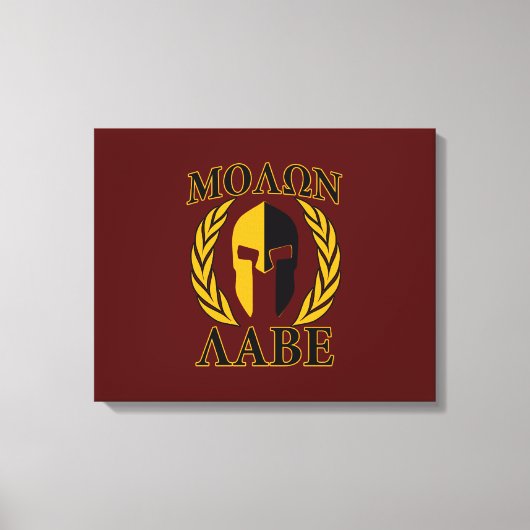 Molon Labe Spartan Mask Laurels Burgundy Leinwanddruck (Vorderseite)