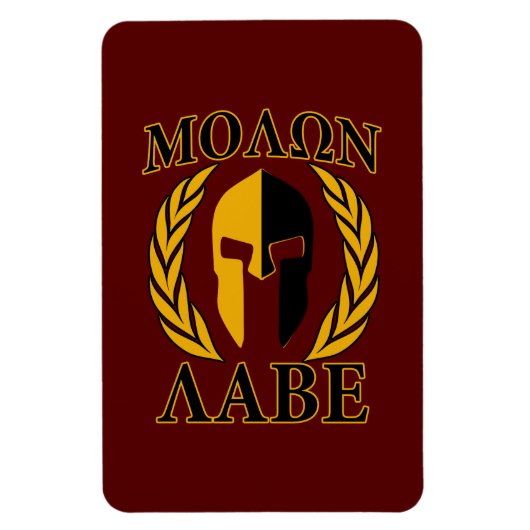 Molon Labe Spartan Mask Laurels Burgundy Magnet (Vertikal)