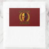 Molon Labe Spartan Mask Laurels Burgundy Red Rechteckiger Aufkleber (Tasche)