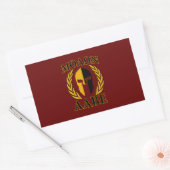 Molon Labe Spartan Mask Laurels Burgundy Red Rechteckiger Aufkleber (Umschlag)