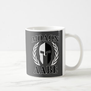Molon Labe Spartan Mask Laurels Monochrome Kaffeetasse