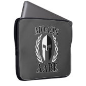 Molon Labe Spartan Mask Laurels Monochrome Laptopschutzhülle (Vorne Rechts)