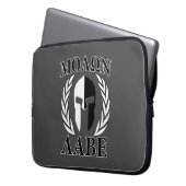 Molon Labe Spartan Mask Laurels Monochrome Laptopschutzhülle (Vorderseite Links)
