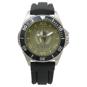 Molon Labe Spartan Mask Laurels Olive Green Dial Armbanduhr