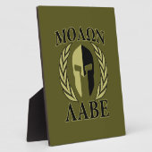 Molon Labe Spartan Mask Laurels Olive Green Fotoplatte (Seite)
