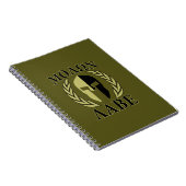 Molon Labe Spartan Mask Laurels Olive Green Notizblock (Rechte Seite)