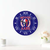 Molon Labe Spartan Mask Laurels Red Blue Dial Große Wanduhr (Zuhause)