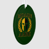 Molon Labe Spartan Mask Laurels über Grün Ornament (Vorderseite)
