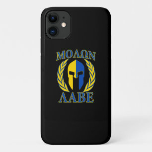 Molon Labe Spartan Mask Laurels Yellow Blue Case-Mate iPhone Hülle