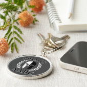 Molon Labe Spartan Maske Laurels Monochrom Schlüsselanhänger (Seite)