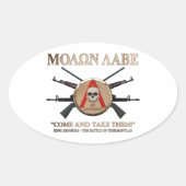 Molon Labe - Spartan Shield Ovaler Aufkleber (Vorderseite)