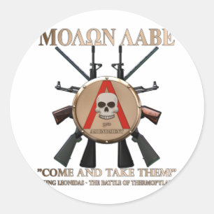 Molon Labe - Spartan Shield Runder Aufkleber