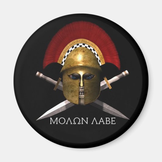 Molon Labe Spartan Skull Magnet (Vorne)