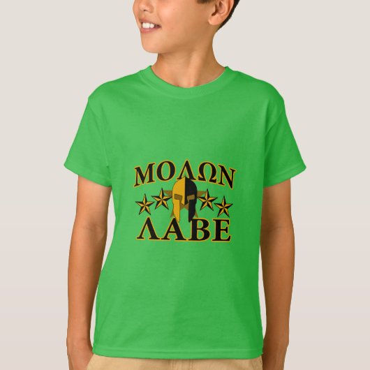 Molon Labe Spartan Warrior 5 stars green T-Shirt (Vorderseite)