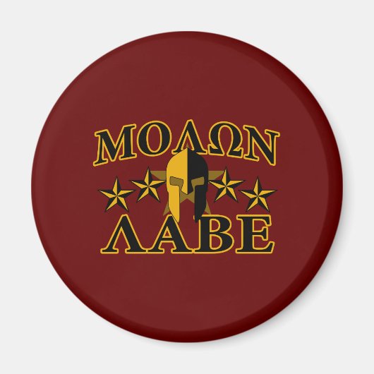 Molon Labe Spartan Warrior 5 Sterne Burgundy Magnet (Vorne)