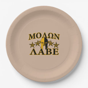 Molon Labe Spartan Warrior 5 Sterne Burgundy Pappteller