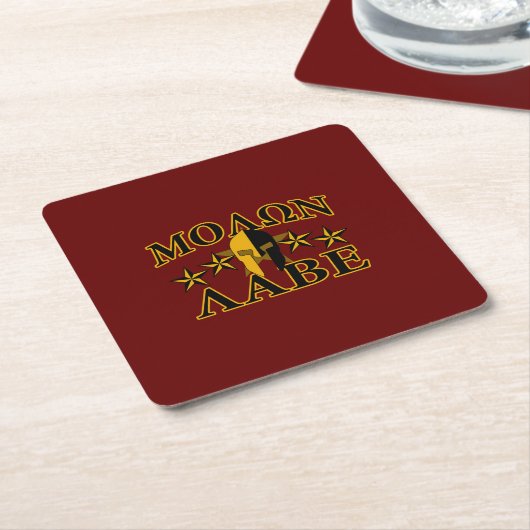 Molon Labe Spartan Warrior 5 Sterne Burgundy Rechteckiger Pappuntersetzer (angewinkelt)